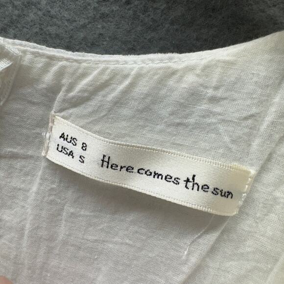 Here Comes the Sun Dress Womens Small White Ruffled Boho Sleeveless Coastal - Picture 4 of 10